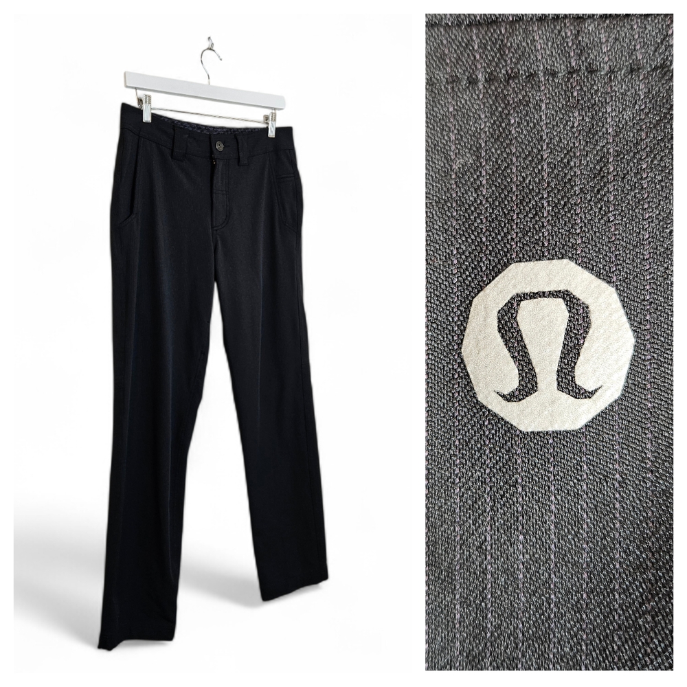 Lululemon Original Commute Pants Men 32 Black Pinstripe Vented Workwear
